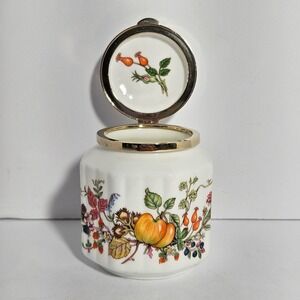 Hammersley Somerset Hinged Octagonal Jar Pill Box Fine Bone China England 3 inch